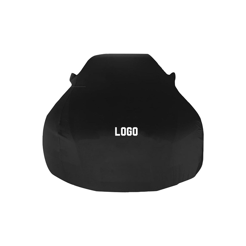 Capa completa para carro em tecido elástico preto com logotipo personalizável